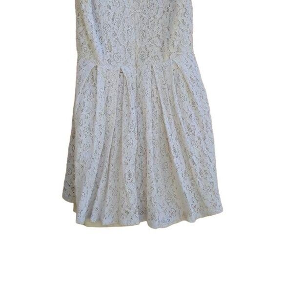 Forever 21 Dress Lace Sleeveless Scoop Neck Mini Gathered Fit & Flare Cream M - Picture 8 of 8